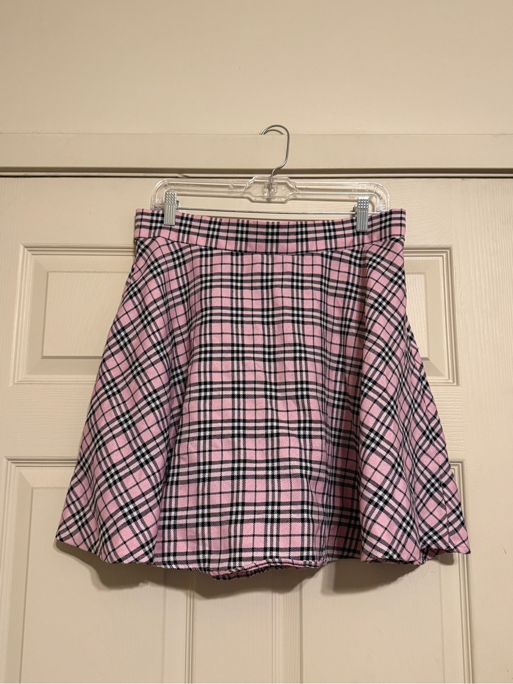 Hot Topic Pink Plaid Mini/Skater Skirt Size XL